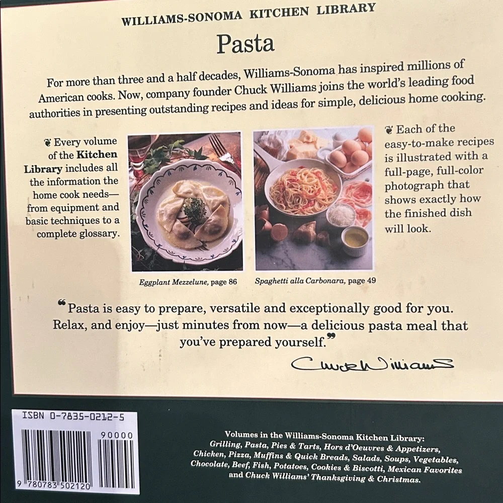 Williams Sonoma Cookbook- PASTA